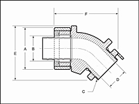 Grounding 45° Liquidtight Connector_Dimension